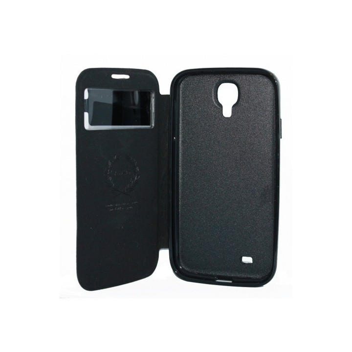 Leather case notebook Samsung S4 Mini KAISHI Θήκη με μπροστινό παράθυρο﻿ για το Samsung s4 mini Χρώμα Μαύρο