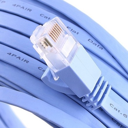 Cable LAN Cat: 6 FLAT 3.0 m DeTech καλώδιο δικτύου 3 μέτρα πλακέ cat6 χρώμα γαλάζιο