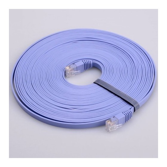Cable LAN Cat: 6 FLAT 3.0 m DeTech καλώδιο δικτύου 3 μέτρα πλακέ cat6 χρώμα γαλάζιο