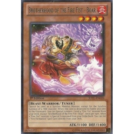 Yu-Gi-Oh Brotherhood of the Fire Fist - Boar - Judgment of the Light - 1st Edition - Rare