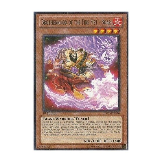 Yu-Gi-Oh Brotherhood of the Fire Fist - Boar - Judgment of the Light - 1st Edition - Rare