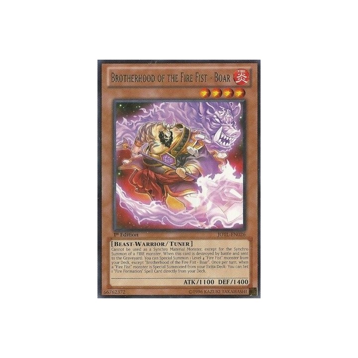 Yu-Gi-Oh Brotherhood of the Fire Fist - Boar - Judgment of the Light - 1st Edition - Rare