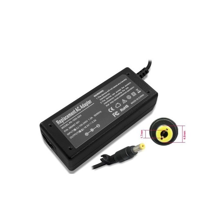 Τροφοδοτικό Adapter for notebook HP 65W 18.5V/3.5A ￠4.8*￠1.7