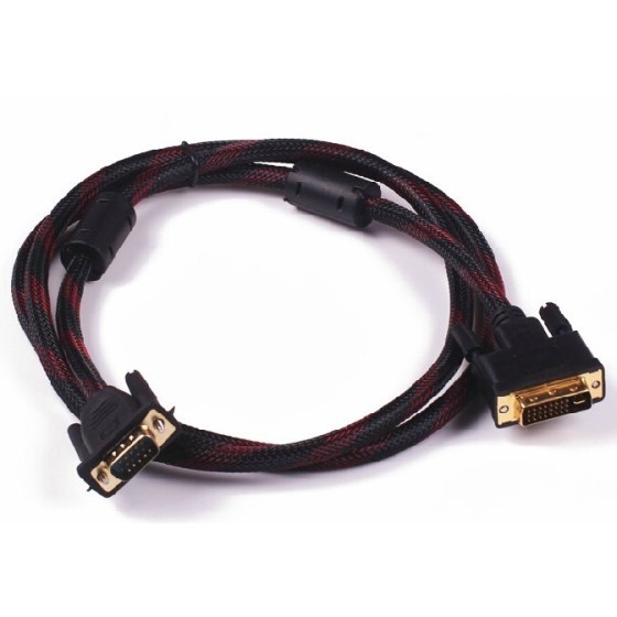 Cable DVI-VGA 1.5M Cantell with ferrite and braid καλώδιο 1,5 μέτρο hight quality vga to dvi