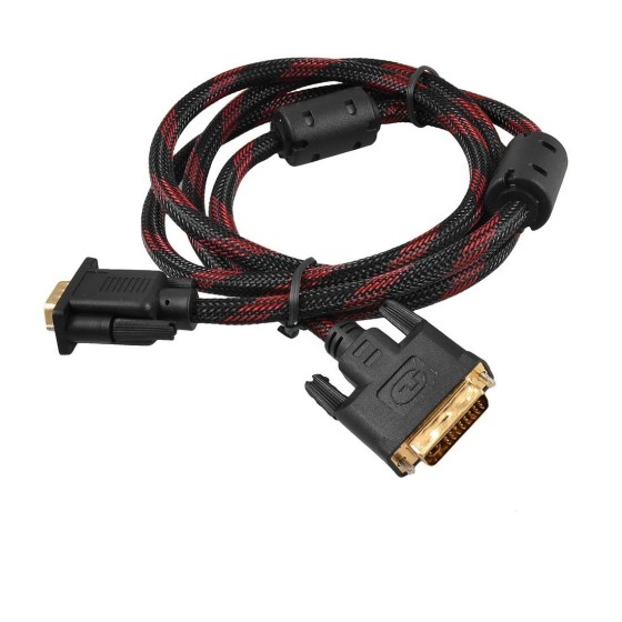 Cable DVI-VGA 1.5M Cantell with ferrite and braid καλώδιο 1,5 μέτρο hight quality vga to dvi