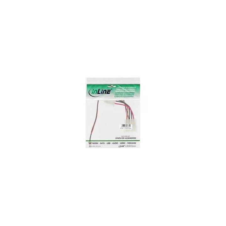 InLine fan adapter cable 3pin fan to 4pin PSU 0,30m