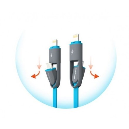 Data Καλώδιο 2 in 1 Micro usb + iPhone 5/6 Data Sync Charging 1 μέτρο 
