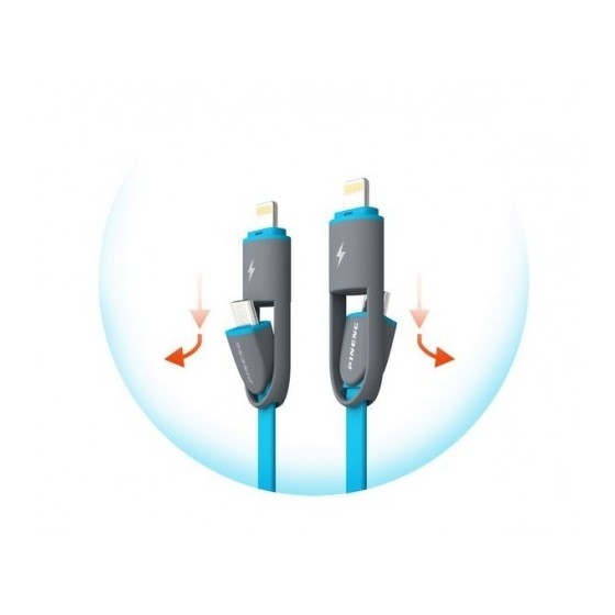 Data Καλώδιο 2 in 1 Micro usb + iPhone 5/6 Data Sync Charging 1 μέτρο 