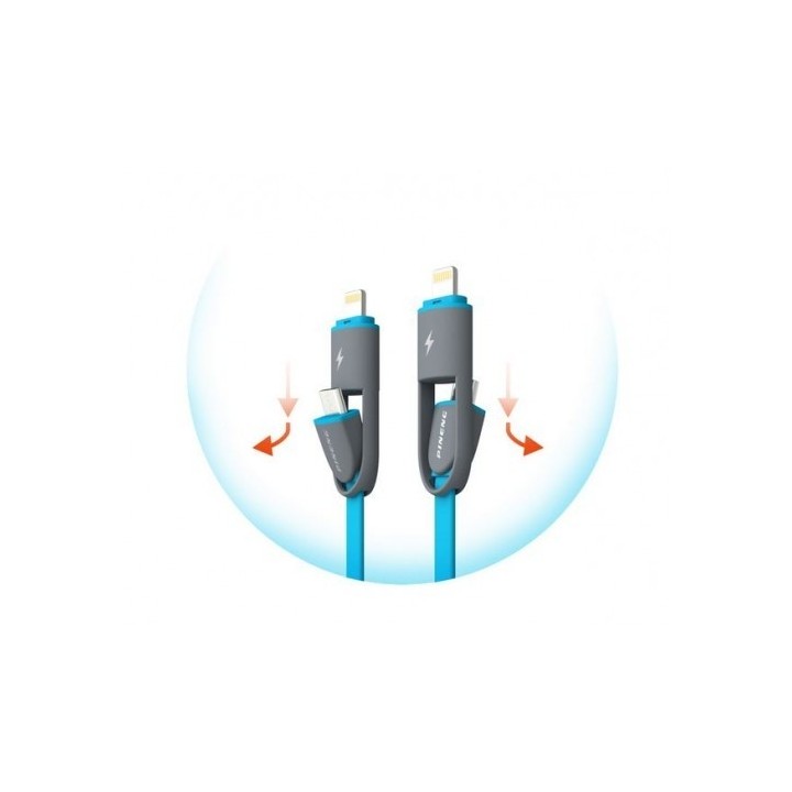 Data Καλώδιο 2 in 1 Micro usb + iPhone 5/6 Data Sync Charging 1 μέτρο 