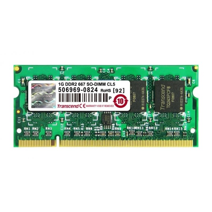TRANSCEND JM667QSU-1G 1GB SO-DIMM DDR2 PC2-5400 667MHZ Μνήμη για Laptop Used-Μεταχειρισμένη