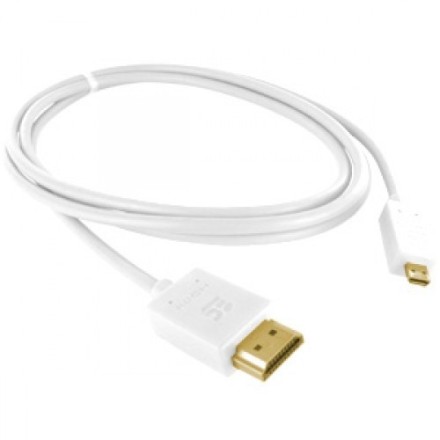 Καλώδιο DeTech HDMI - HDMI Micro, 1.5m, white - Λευκό