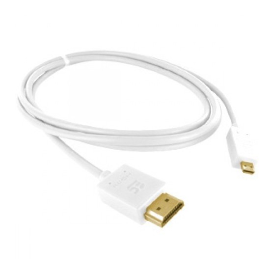 Καλώδιο DeTech HDMI - HDMI Micro, 1.5m, white - Λευκό