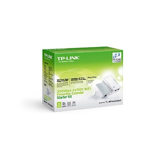 Tp-Link AV500 WiFi Extender Starter TL-WPA4220 Kit Powerline