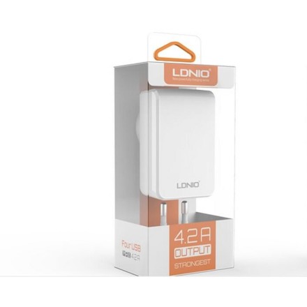 Network charger Ldnio DL-AC62, 5V/4.2A, with 4 USB port, Universal 
