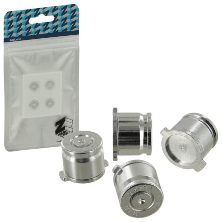 ZedLabz aluminum metal action bullet butto  set for Sony PS4 controllers - Silver