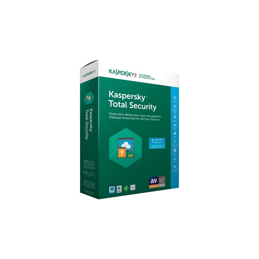 Kaspersky Total Security 2017 (3 Devices, 1 Year) Retail Box (PC/Mac/Android)