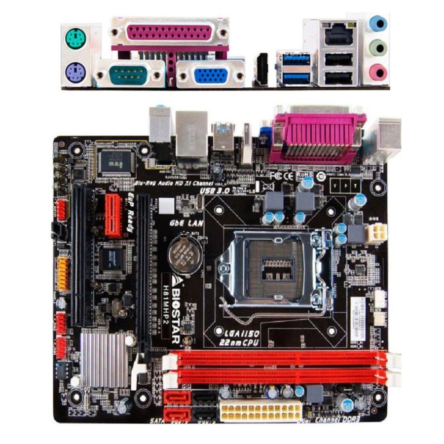 BIOSTAR μητρική LGA 1150, DDR3, VGA, PARRALEL, HDMI