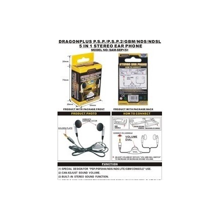 STEREO EAR PHONES FOR PSP/SLIM/NDS/LITE/GBM Ακουστικά για PSP PSP Slim NDS NDS Lite Gameboy 