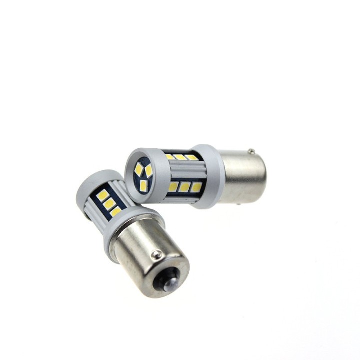 2 τεμάχια, BAU15s LED (PY21W) φώτα φλάς CANBUS SMD 3030 κίτρινο