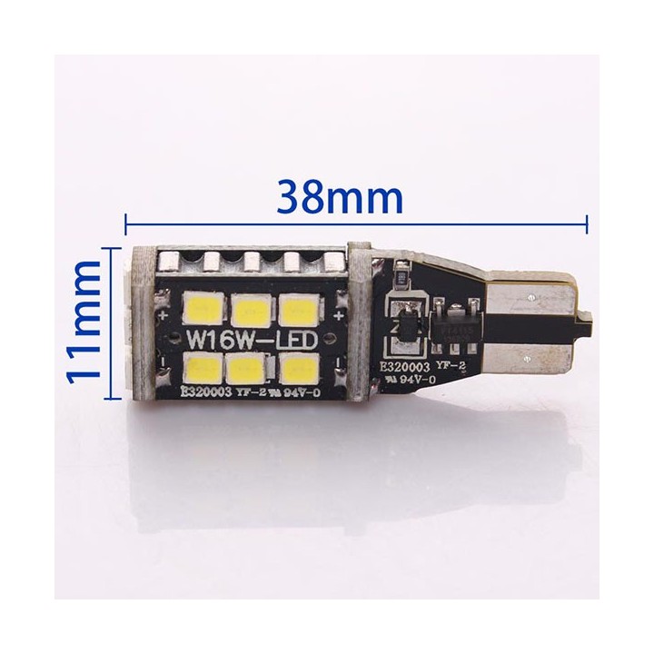 2 τεμάχια, Τ15 LED (W16W) φώτα όπισθεν / φρένων CANBUS SMD 2835