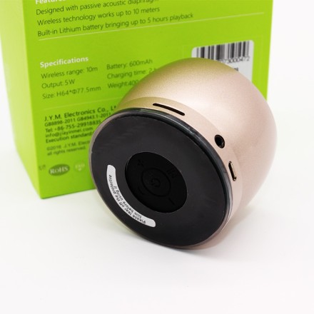 EWA A116 Bluetooth Portable Speaker Bass Metal Material χρώμα χρυσό