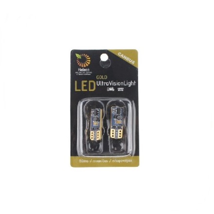 2 τεμάχια, Τ10 LED (W5W) Φώτα θέσης CANBUS 4SMD3623 GOLD