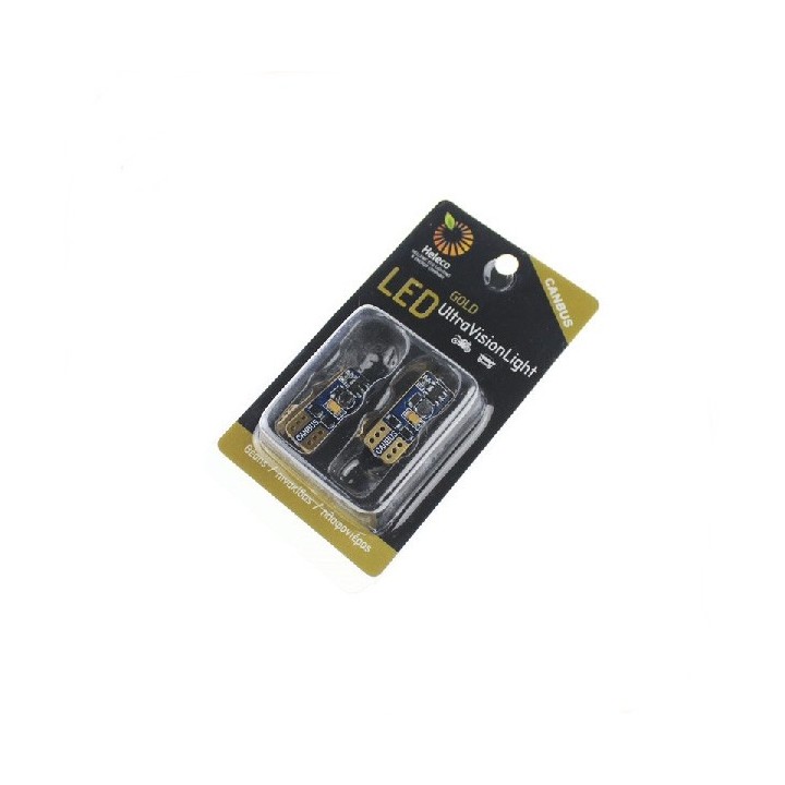 2 τεμάχια, Τ10 LED (W5W) Φώτα θέσης CANBUS 4SMD3623 GOLD