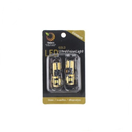 2 τεμάχια, Τ10 LED (W5W) Φώτα θέσης CANBUS 9SMD3623 GOLD