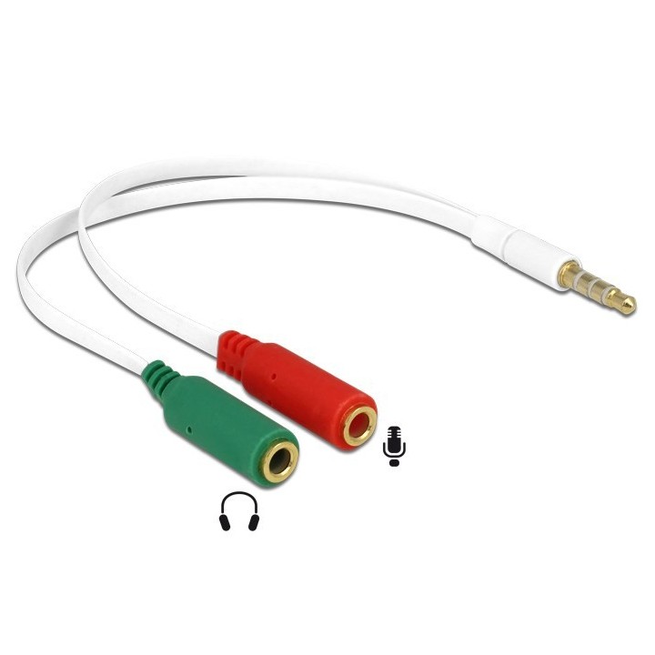 DELOCK Αντάπτορας από 2x 3.5mm 3-pin jack σε 3.5mm 4-pin jack