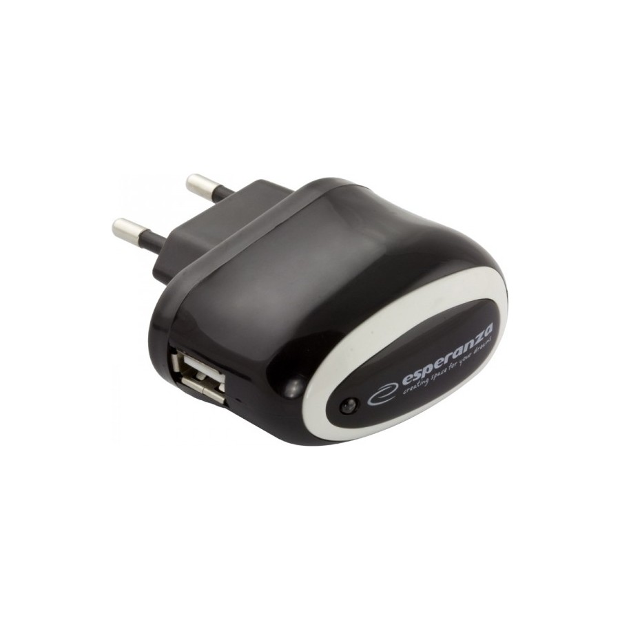 Esperanza USB Wall Adapter Μαύρο (EZ111)