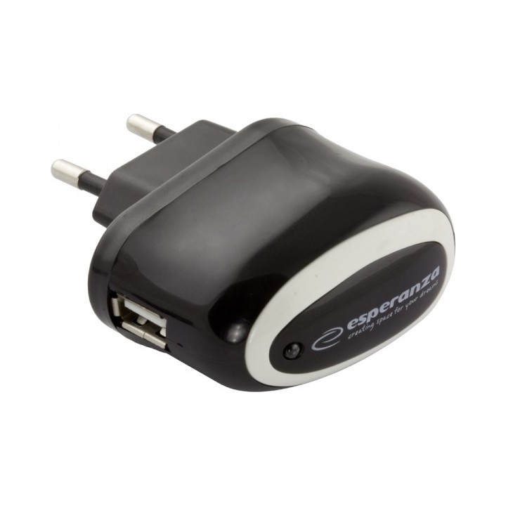 Esperanza USB Wall Adapter Μαύρο (EZ111)