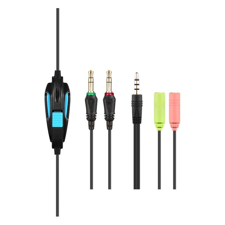 SADES BPOWER GAMING HEADSET BLACK/BLUE connecting to Laptop / PS4 / XBOX ONE / Mobile Devices.
