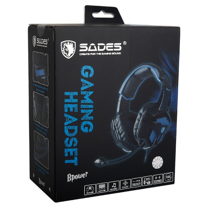SADES BPOWER GAMING HEADSET BLACK/BLUE connecting to Laptop / PS4 / XBOX ONE / Mobile Devices.