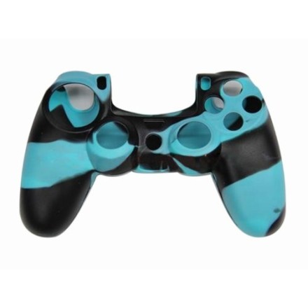 Αντιολισθητική θήκη για χειριστήριο gamepad συμβατό με Playstation PS4 Μαύρο-Γαλάζιο