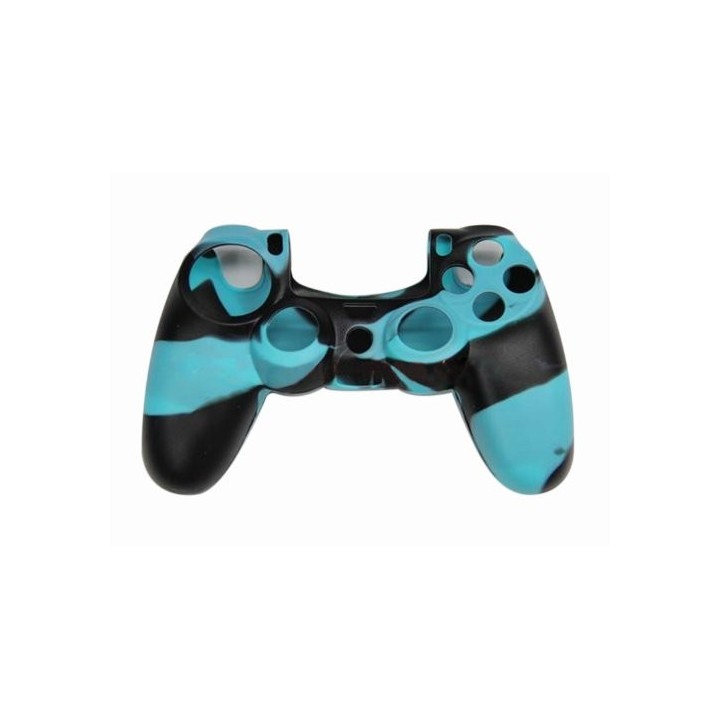 Αντιολισθητική θήκη για χειριστήριο gamepad συμβατό με Playstation PS4 Μαύρο-Γαλάζιο
