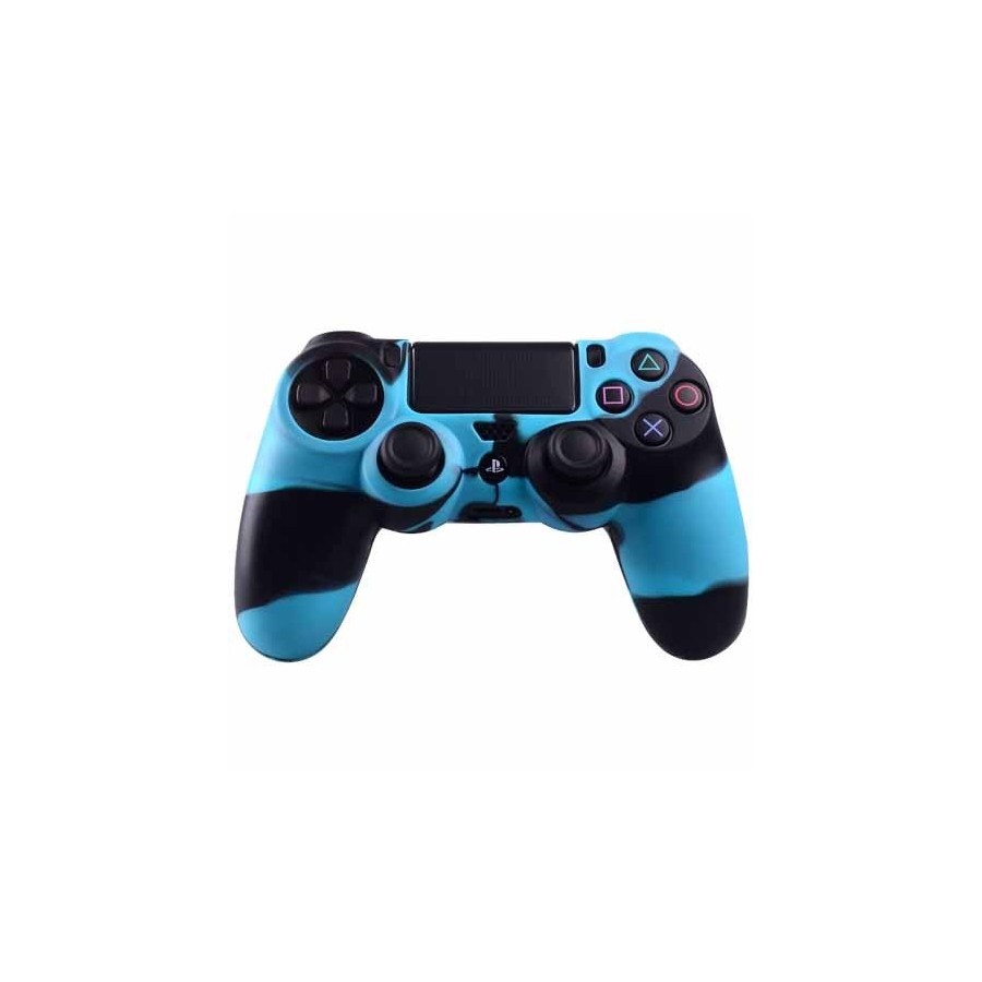 Αντιολισθητική θήκη για χειριστήριο gamepad συμβατό με Playstation PS4 Μαύρο-Γαλάζιο