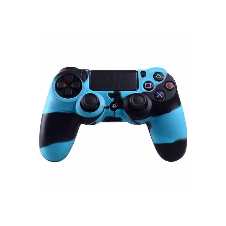 Αντιολισθητική θήκη για χειριστήριο gamepad συμβατό με Playstation PS4 Μαύρο-Γαλάζιο