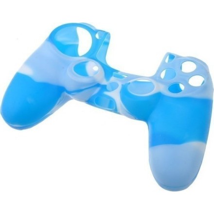 OEM SILICONE CASE - ΚΑΛΥΜΜΑ ΣΙΛΙΚΟΝΗΣ ΓΙΑ ΧΕΙΡΙΣΤΗΡΙΑ PS4 - MULTI COLOUR ΓΑΛΑΖΙΟ / ΛΕΥΚΟ