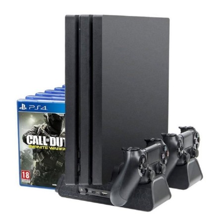 DOBE Multifunctional Cooling Stand for Sony PS4 Slim/PS4 Pro with Cooling Fan & Dual Controllers Charging Station