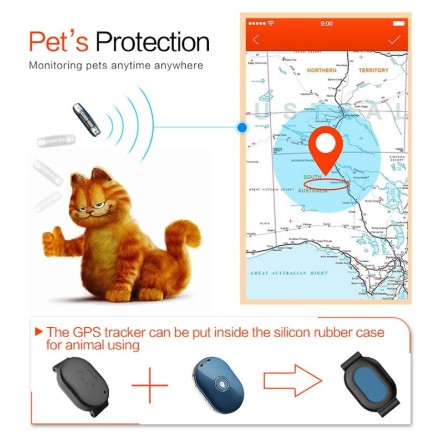 Mini GPS Eντοπισμού Θέσης Q60, 400mAh, Αδιάβροχο, Blue