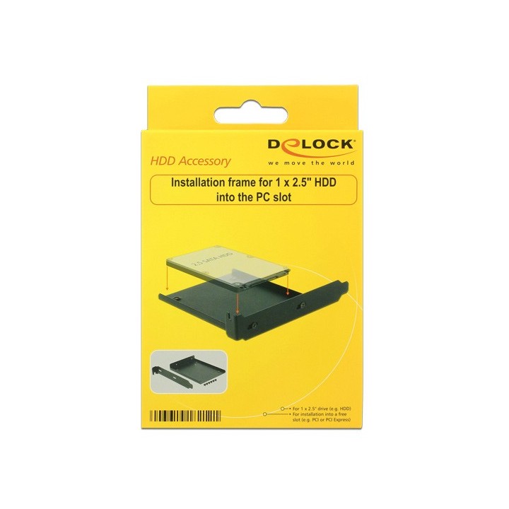 DELOCK Tray μετατροπής από PC slot σε 1x 2.5" HDD bay
