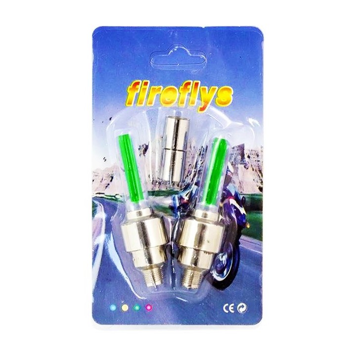 Καπάκι βαλβίδας ποδηλάτου AG304B, LED, 6.5cm, 2τμχ, πράσινο